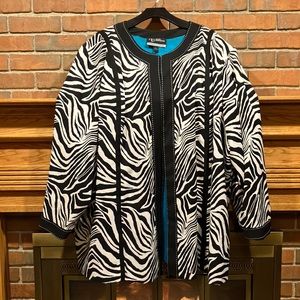 EUC Sz 6X Added Dimensions zebra print jacket